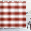 Ambesonne Checkered Shower Curtain, Monochrome Gingham Checks Classical Country Culture Old Fashioned Grid Design, Cloth Fabric Bathroom Decor Set with Hooks, 69" W x 75" L, Ruby Salmon
