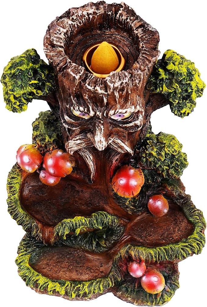 Fantasy Gifts Tree Man Backflow Burner Ornament – Multicolor 6 x 5 Inch Waterfall Décor Accent | Nature-Inspired Tree Man Tabletop Decoration for Home & Meditation Spaces