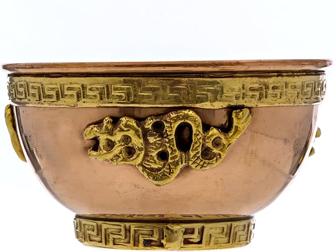Alternative Imagination Dragon Copper Bowl - Offering Bowl For Altar Use, Ritual Offerings, Witchy Home Decor - Incense Holder for Incense Cones, White Sage, Palo Santo Sticks - 3 Inches Wide