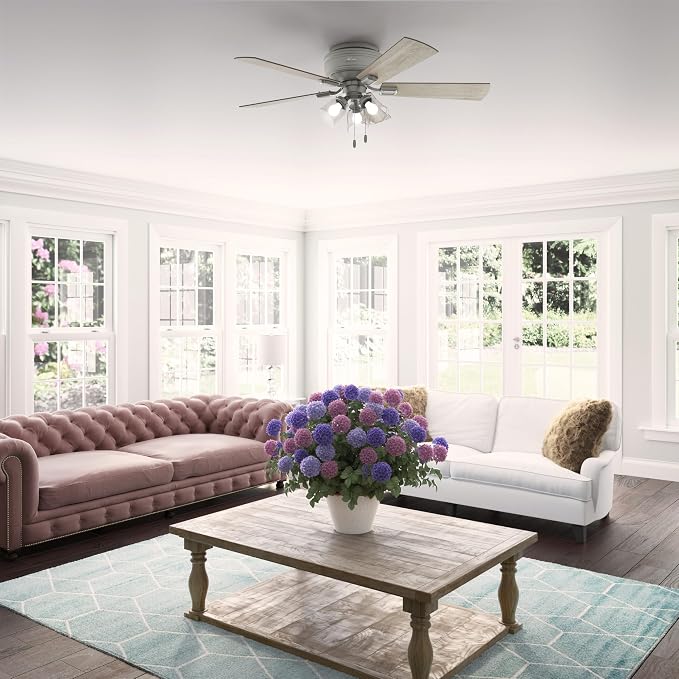 Hunter Crestfield, Indoor, Ceiling Fan, Quiet, 52 inch, Matte Silver