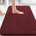 OLANLY Bathroom Rugs 36x24, Extra Soft Absorbent Chenille Bath Rugs, Rubber Backing Quick Dry, Machine Washable Bath Mats for Bathroom Floor, Tub and Shower, Home Decor Accessories, Andorra Red-Brown