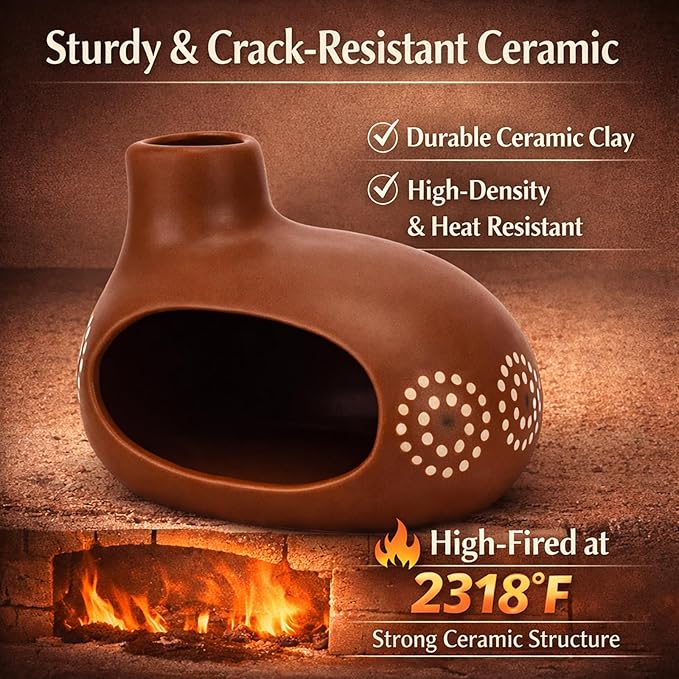 Palo Santo Holder, Chimney Palo Santo Burner, Ceramic Incense Holder with Ash Catcher for Yoga, Meditation, Home Fragrance & Cleansing, Burning Palo Santo Sticks, Cone Incense, Resin, Sage