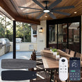 Coolwind 72in Large Outdoor Ceiling Fan, Display Remote&APP Control, Black 8 Blade Ceiling Fan with Light, 6 Speeds, Dimmable, Silent DC Reversible Motor, Double Sided Blade for Patio, Porch