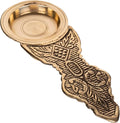 Brass Kapoor Arti Stand Holder Antique Gold Finish Embossed for Home Purifying Pooja Prayer Home Temple Mandir Office and Gifting (Kapoor Aarti)