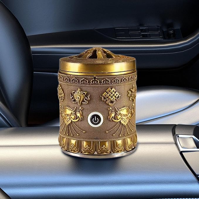 Generic Alloy Incense Burner Incense Holder Quick Heating Portable New Year Gift Decor Accessories Ornament for Bedroom Tea Table, Bronze