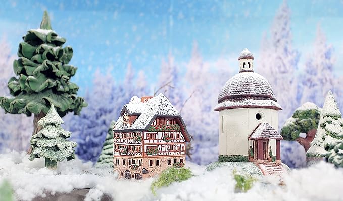 Ceramic Houses and Villages Collection - Handmade House Ceramic Miniature of Historic Dürer's House in Nuremberg, Germany, Winter Edition - Candle, Cone Incense Holder R250