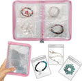 Bracelet Holder Travel Jewelry Organizer Case Transparent Jewelry Storage Book for Earring Necklace Ring with Small Clear Zippered Pouch