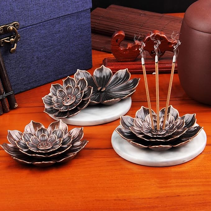 4Pack Incense Holder Cone Incense Burner Holder with Ash Catcher for Home Office Fragrance Accessories