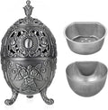 JUXYES Vintage Incense Burner Holder with Removable Ash Catchers, Metal Censer Antique Cone Coil Incense Burner Holder Zinc Alloy Spiritual Aromatherapy Yoga Meditation Gifts Retro Home Decoration