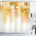 Ambesonne Pearls Shower Curtain, Blurred Background with Brown Color Classy Christmas Design Artwork Print, Cloth Fabric Bathroom Decor Set with Hooks, 69" W x 70" L, White Brown