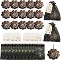60Set Diwali Gifts Bulk, Lotus Incense Holder Set Ideal Return Gifts for Pooja, Brass Lotus Incense Sticks Holder with Organza Bag and Thank You Card for Indian Return Gift Party Favors