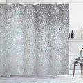 Ambesonne Geometric Shower Curtain, Small Dot Tiles Shape Simple Classical Creative Design, Cloth Fabric Bathroom Decor Set with Hooks, 69" W x 75" L, Pale Slate