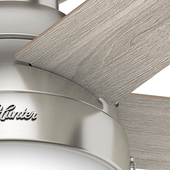 Hunter Anslee, Indoor, Ceiling Fan, with LED Light, 46 inch, Brushed Nickel