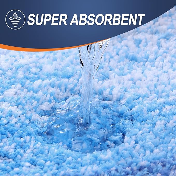 OLANLY Bathroom Runner Rugs Mat 59x24, Extra Soft Absorbent Microfiber Bath Rugs, Rubber Backing, Quick Dry, Long Bath Mats for Bathroom, Tub and Shower, Home Decor Accessories, Light Royal Blue