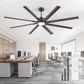 ZMISHIBO 84" Industrial Ceiling Fans with Lights, Large Ceiling Fan with 3CCT, 8 Reverisble Aluminum Blades, Quiet DC Motor, 6-Speed, Indoor/Outdoor Ceiling Fans for Patios/Garage/Porch, Oil-bronze