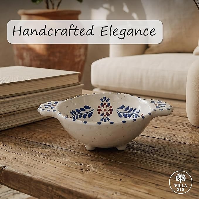 Hand-Painted Smudge Bowl, 6.5" Inch Artisanal Ceramic Incense Holder for Sage, Palo Santo, Incense & Spiritual Cleansing, Altar Decor for Meditation, Healing Rituals & Energy Clearing