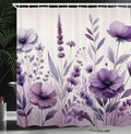 Ambesonne Purple Shower Curtain, Picturesque Pastel Tones Pansy Flowers Garden Cold Morning in a Meadow, Cloth Fabric Bathroom Decor Set with Hooks, 69" W x 84" L, Lilac Pale Grey Blush