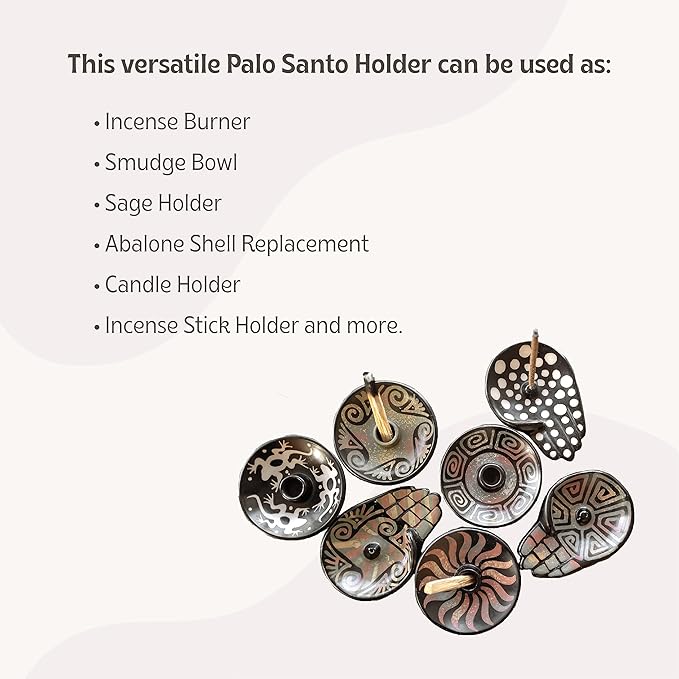 Palo Santo Holder with 5 Sticks - Luna Sundara Handmade Ceramic Incense Burner - Black & White Lizard Chulucanas Pottery from Peru - Smudge Bowl for Sage - Aromatherapy Gift Set