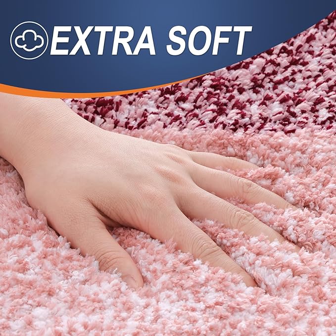 OLANLY Bathroom Runner Rugs Mat 59x20, Extra Soft Absorbent Microfiber Bath Rugs, Rubber Backing, Quick Dry, Washable Long Bath Mats for Bathroom Floor, Tub and Shower, Home Decor Accessories, Red