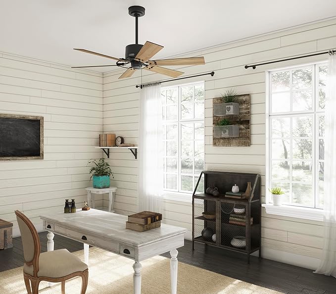 Hunter Gilrock, Indoor, Ceiling Fan, No Light, 52 inch, Matte Black