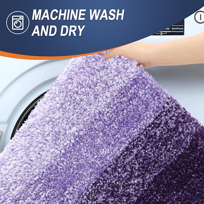 OLANLY Large Bathroom Rugs Mat 50x30, Extra Soft Absorbent Microfiber Bath Rugs, Rubber Backing, Quick Dry, Machine Washable Bath Mat for Bathroom Floor, Tub and Shower, Home Decor Accessories, Violet