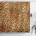 Ambesonne Animal Print Shower Curtain, Wild Animal Leopard Skin Pattern Wildlife Nature Inspired Modern Illustration, Cloth Fabric Bathroom Decor Set with Hooks, 69" W x 84" L, Brown