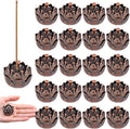 30 Pcs Return Gifts for Pooja Incense Holder Indian Return Gifts Lotus Flower Incense Burner Holder Sticks Cone Burner Ash Catcher with Lid for Pooja Indian Wedding Party Supplies(Bronze)