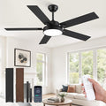 ZMISHIBO 52 Inch Ceiling Fans with Lights, Smart Remote/APP Control, Modern Ceiling Fan with 6 Speeds & 3CCT, Dimmable 30W LED, Quiet DC Motor, Noiseless for Living Room, Bedroom, Kitchen, Black