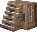 HOOBRO Jewelry Box for Women, Jewelry Organizer Box, 6-Tier Wooden Jewelry Box, Jewelry Case with Side Transparent Window, for Earring, Necklace, Bracelet, Walnut and Black BH12JB04