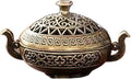 Nepalese-Style Bronze Incense Burner Stand with Geometric Patterns, All-Holiday Compatible Metal Holder for Meditation, Room Decor and Aromatherapy, Cultural Home Accessory