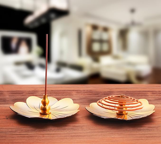 Incense Burner for Incense Coil,Incense Sticks Holder,Gourd Style Brass Censer Burner