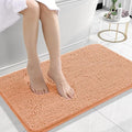 OLANLY Small Bathroom Rugs 24x16, Extra Soft Absorbent Chenille Bath Rugs, Rubber Backing Quick Dry, Machine Washable Bath Mats for Bathroom Floor, Tub and Shower, Home Decor Accessories, Peach