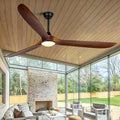 82 inch Large Ceiling Fan with Light, Outdoor Ceiling Fan for Patio with Light, Solid Wood Propeller Large Ceiling Fans with Lights, Quiet DC Motor High CFM for Patios Farmhouse Exterior