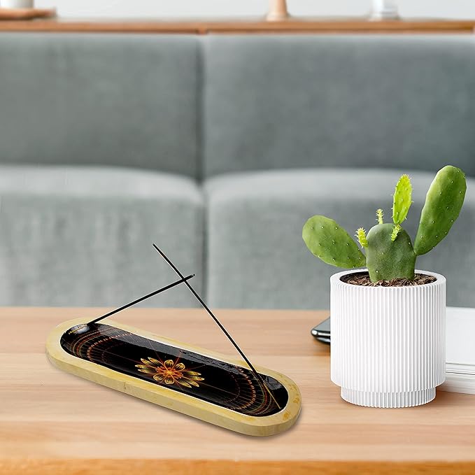 AAKRITI Wooden Incense Holder Wood | Exclusive 2-in-1 Multitasking Design | Natural & 100% Eco-Friendly | Perfect for Housewarming, Christmas, Birthday, (Galaxy)……