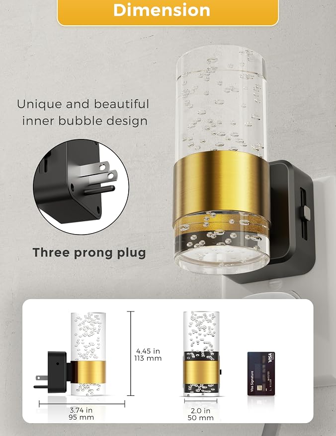 L LOHAS LED Night Light, Decorative Night Lights Plug into Wall | Dimmable Night Light, Auto Light Sensor, Bright White 5000K, Wall Sconce-style Design Nightlight, Bathroom, Bedroom, Hallway