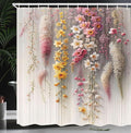 Ambesonne Spring Shower Curtain, Delicate and Romantic Arrange of Creeper Mesh Flowers Cascade Neutral Theme, Cloth Fabric Bathroom Decor Set with Hooks, 69" W x 70" L, Blush Yellow Pink
