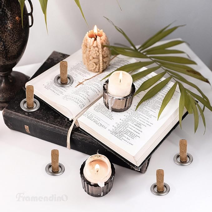 Framendino, 50 Pack Mini Tower Incense Metal Cone Tray Holder Decorative for Office Accessories