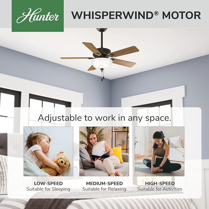 Hunter Swanson, Indoor, Ceiling Fan, with LED Light, 44 inch, New Bronze