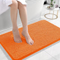 OLANLY Small Bathroom Rugs 24x16, Extra Soft Absorbent Chenille Bath Rugs, Rubber Backing Quick Dry, Machine Washable Bath Mats for Bathroom Floor, Tub and Shower, Home Decor Accessories, Orange