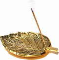 Pure Source India Leaf Design Incense Burner Holder/Incense Stick Holder Ash Catcher for Home Office Fragrance Yoga Meditation