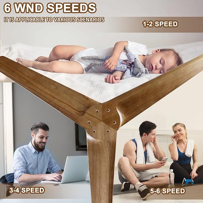 52 Inch Solid Wood 3 Blades Outdoor Ceiling Fan No Light DC Remote Control | solid sycamore blades, reversible dc motor, 6-speed timer remote, no light, for bedroom patio indoor outdoor spaces