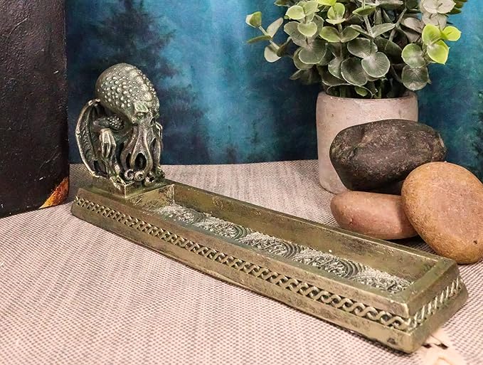 Ebros Gift Marine Terror Call of Cthulhu Skull Sea Monster Incense Stick Burner Holder Figurine Macabre Underworld Kraken Pirate Nightmare Themed Aromatherapy Accent Sculpture