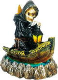 Fantasy Gifts Grim Reaper Soul Deliverer Backflow Incense Burner – 7 Inch Polyresin Fountain Holder for Meditation, Aromatherapy & Gothic Home Décor Mysterious Reaper Design Incense Cone Holder Gift