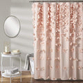 Lush Decor Riley Shower Curtain, 72" W x 72" L, Blush - Bathroom Curtain - Coquette Decor - Bow Shower Curtains - Cottage Core - Fabric Shower Curtains