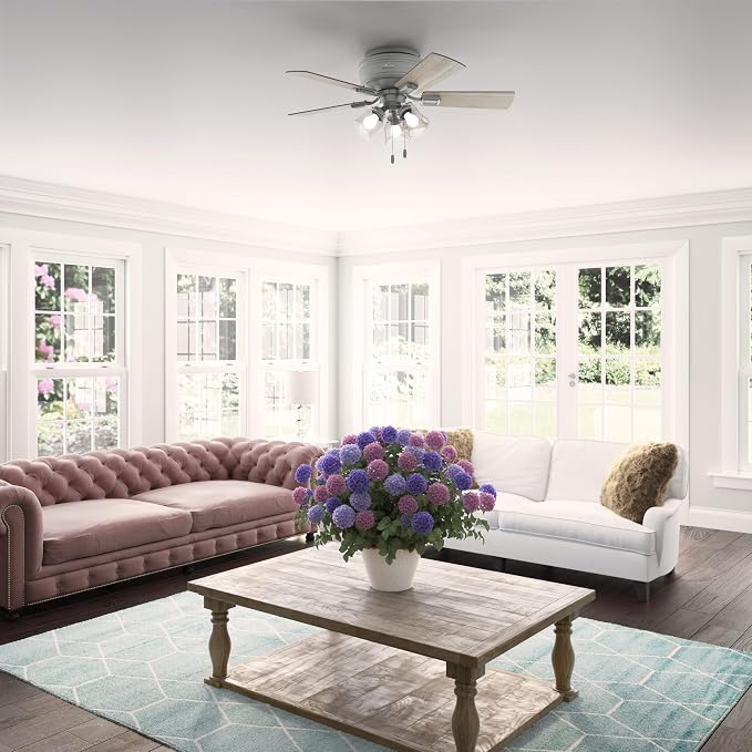 Hunter Crestfield, Indoor, Ceiling Fan, Quiet, 42 inch, Matte Silver
