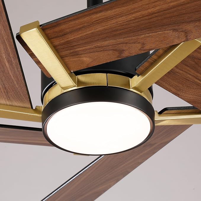 Ceiling Fans with Lights and Remote (Modern Brown, 60 inch)