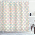Ambesonne Shabby Flora Shower Curtain, Floral Motif Pastel Colors Flower Petals Pattern Geometric Ornate, Cloth Fabric Bathroom Decor Set with Hooks, 69" W x 75" L, Cream Salmon Pale Blue