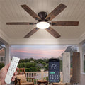 Fanbulous Ceiling Fans with Lights, 52 Inch 6-Blade, Smart APP & Remote Control, Dimmable 5CCT LED with Smart Memory, DC Motor Quiet for Bedroom Living Room, Damp Rated for Outdoor Covered Patio