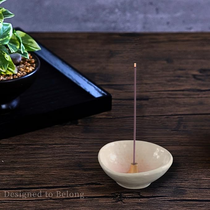 Incense Holder, Pink Cherryblossom Mt.Fuji,Ash Catcher,Made in Japan Traditional Crafts