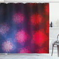 Ambesonne Abstract Shower Curtain, Rainbow Colored Ombre Design with Floral Flower Detailed Image, Cloth Fabric Bathroom Decor Set with Hooks, 69" W x 84" L, Pink Purple